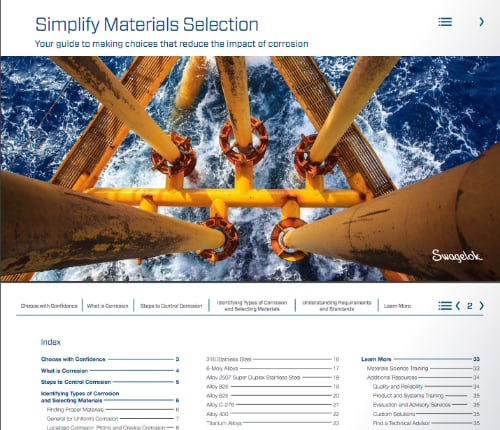 peek inside the interactive materials selection guide opening page