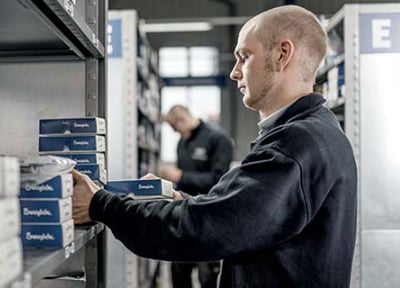 technician organizing swagelok inventory 